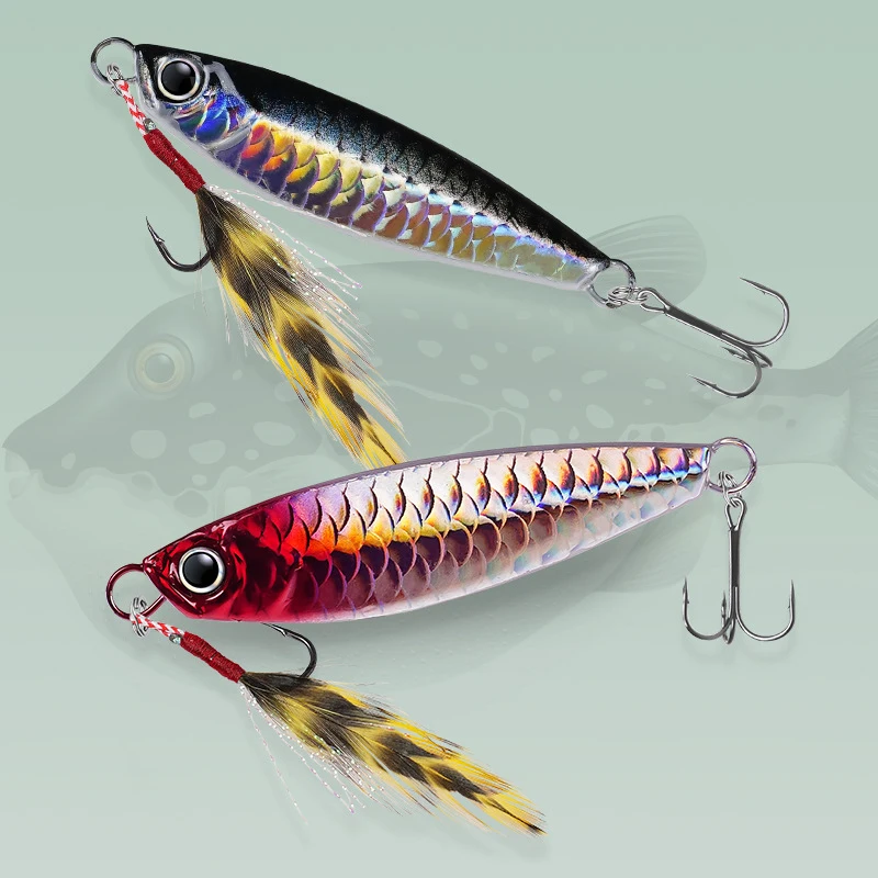 

1PCS Metal Cast Jig Hooks Shore Casting Jigging Fish Sea Bass Fishing Lure Artificial Bait Tackle