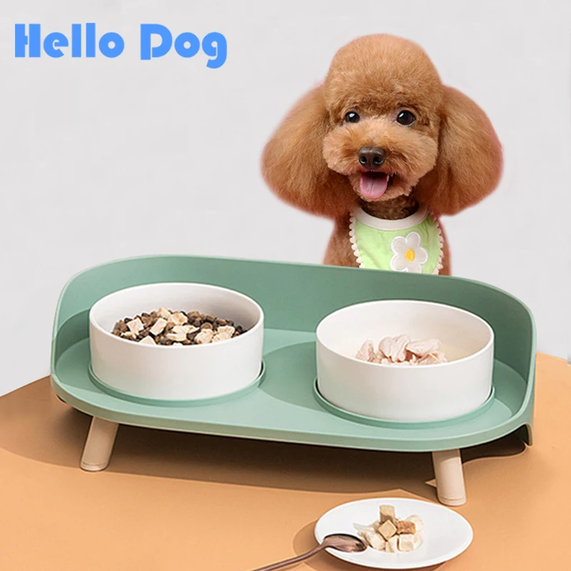 

Semi Enclosed Anti Spill Raised Dog Cat Bowl Protects Cat's Vertebra Cat Bowl Feeds Food and Water in One-desigh Pet Accessories