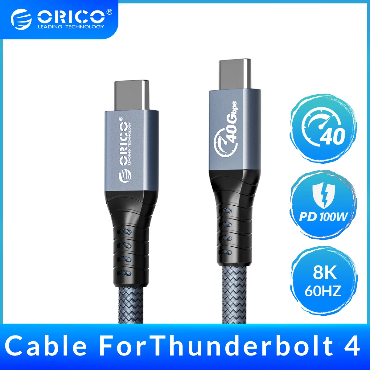 ORICO-Cable PD para Thunderbolt 4 Video, 8K @ 60Hz, 40gbps, transferencia de...