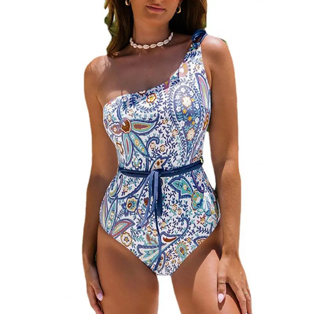 

Популярный купальный костюм без косточек, цельный женский бикини, облегающий купальник на шнуровке