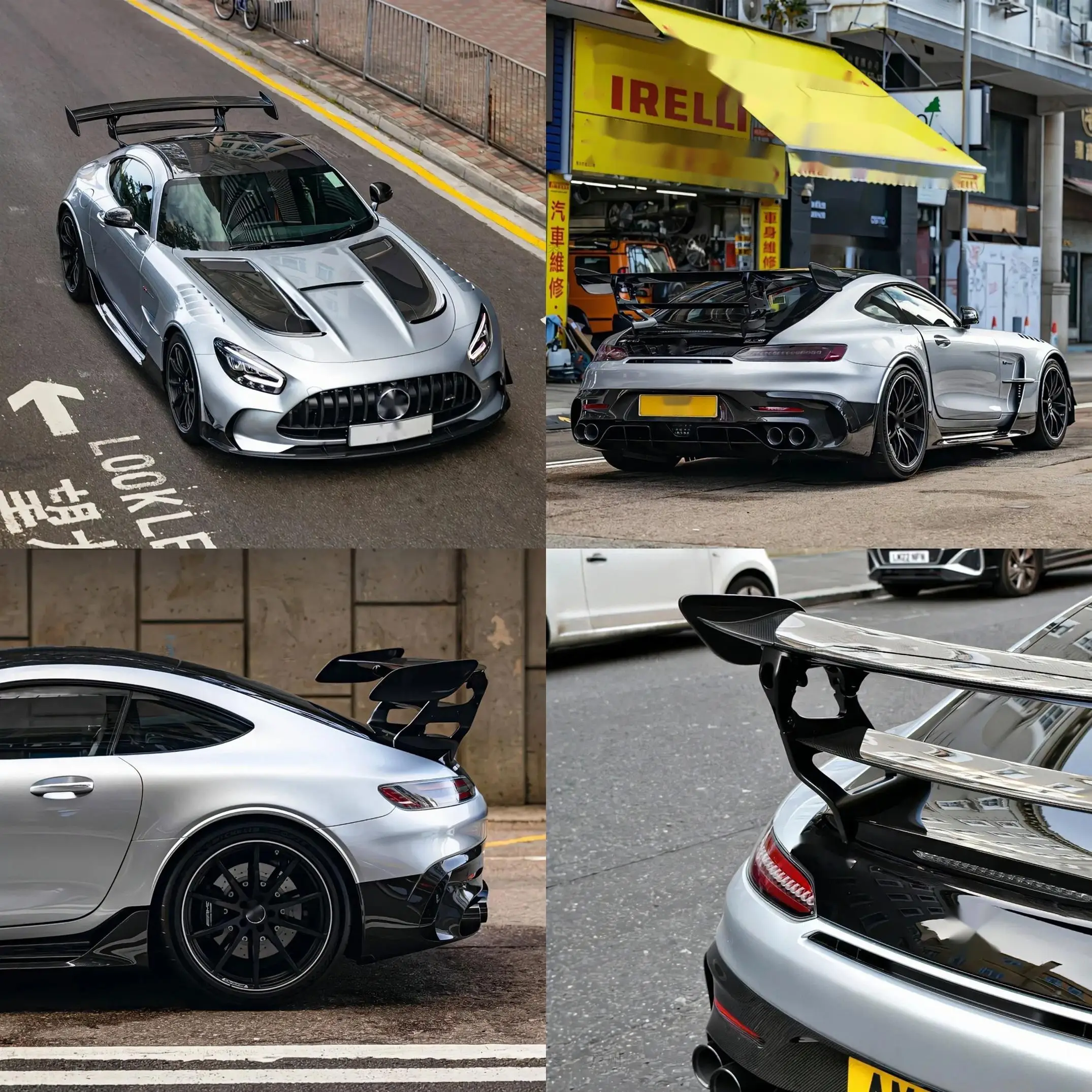 Фото Комплект обвеса для AM-G GT-класса C190 2014-2024 в стиле AM-G GT Black Series: бампер и капот из высококачественного карбона и FRP-материала №2