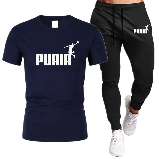 2023Summer hot Men's T-Shirt + Pants Suit Men's Sports Suit Brand LOGO Printing Casual Fashion Cotton Short Sleeves T-shirt sets