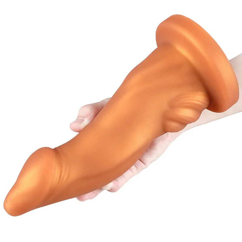 Soft silicone masturbator with suction cup, anal plug, penis, female flirtatious adult sexual products developed in the rear