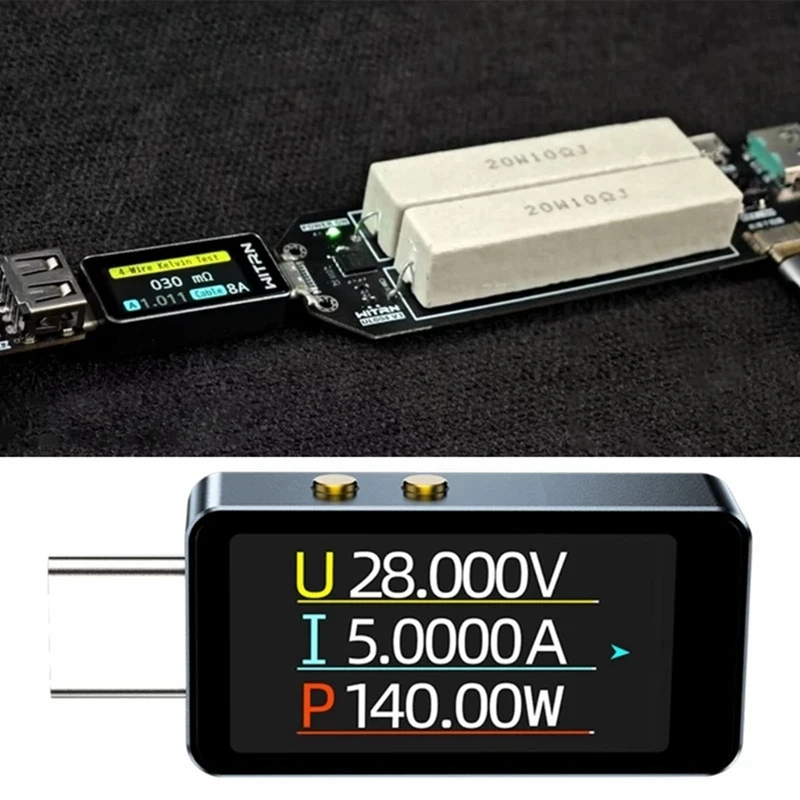 Новый портативный тестер USB типа C с напряжением в реальном времени и считыванием