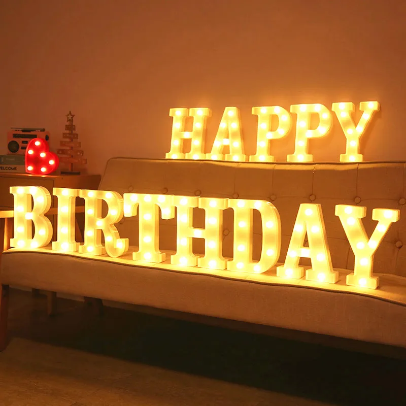 

26 English Alphabet Light Symbols Neon Sign LED Nightlight Bedroom Decoration Birthday Valentine's Day Wedding Proposal Light