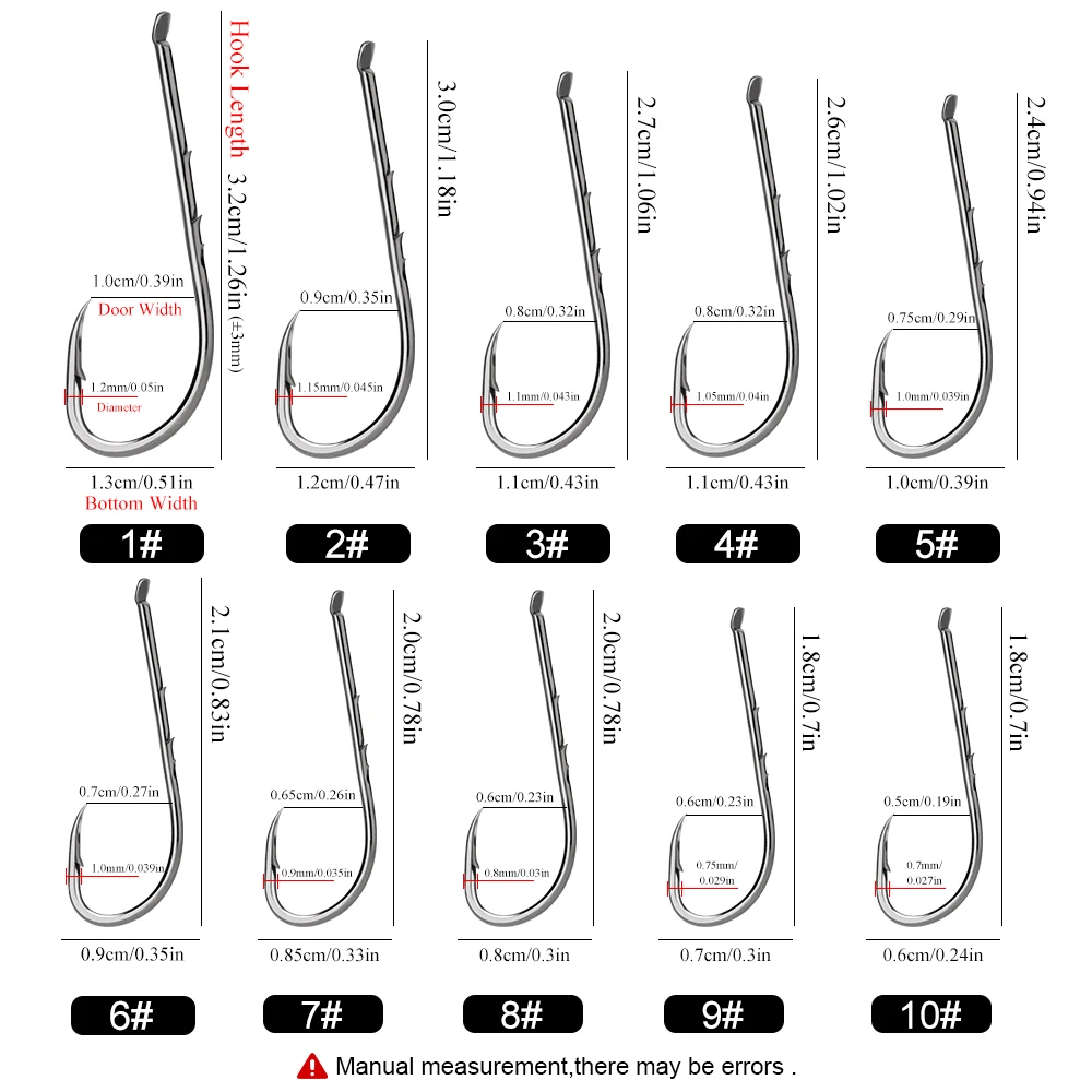 Рыболовные крючки FTK 100 шт. морские рыболовные приманки с зазубринами хвостовик