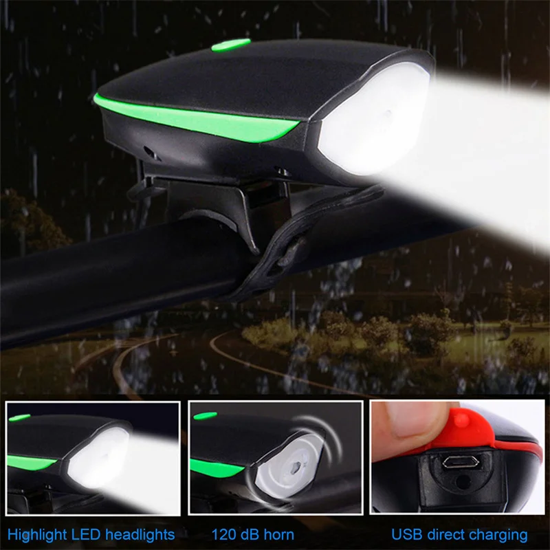 

Bicycle Front Light With Electric Horn Multi-function Ultra Bright Warning Light