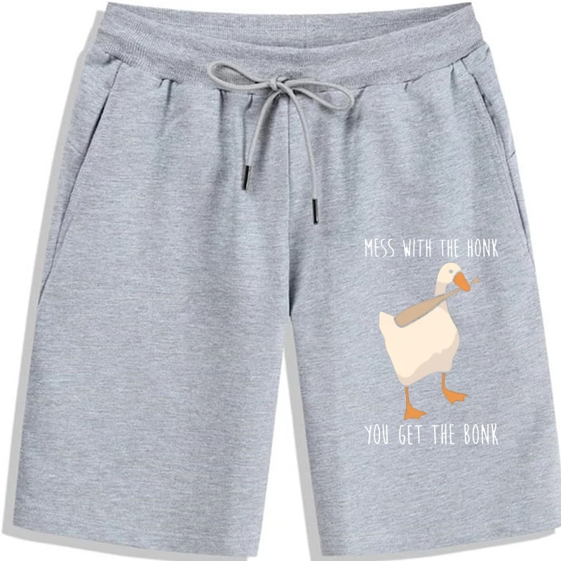 

Untitled Goose Game Shorts Parody Cute Mess With The Honk You Get The Bonk 100% Cotton Digital Print men Shorts Men