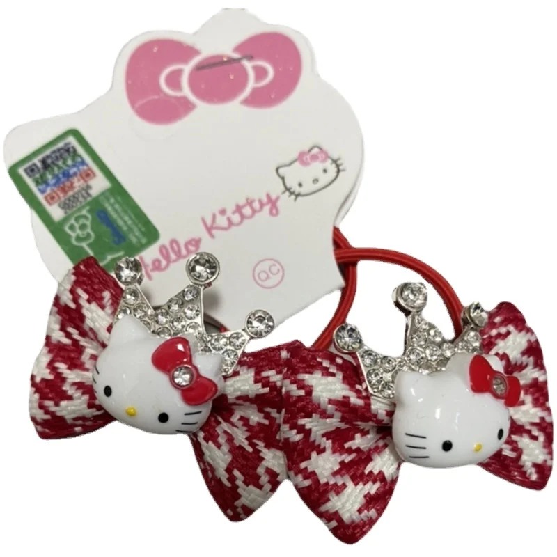 

Anime Peripheral Ornament Hello Kitty Headdress Girl Red Cartoon Barrettes Gift for Girls Birthday Hair Accessories