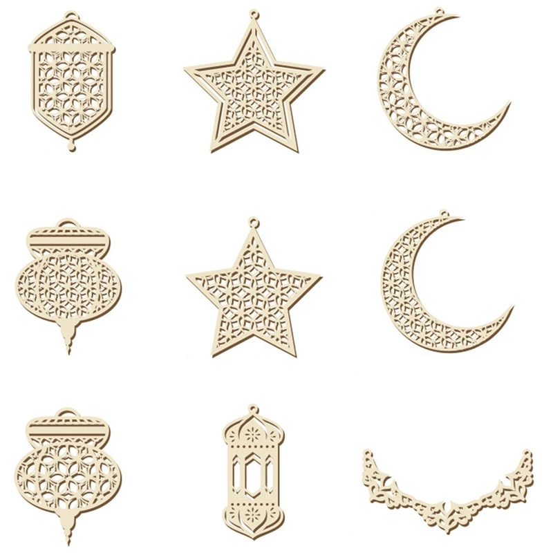 

Ramadan Kareem Decoration Moon Star Wind Lantern Shape Pendant Decoration Ramadan Mubarak Eid Decoration