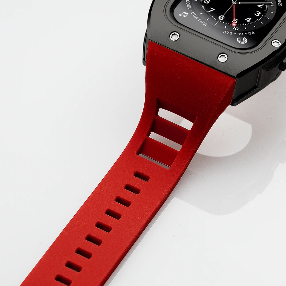 Ремешок и чехол из нержавеющей стали для Apple Watch 45 мм 44 модифицированный