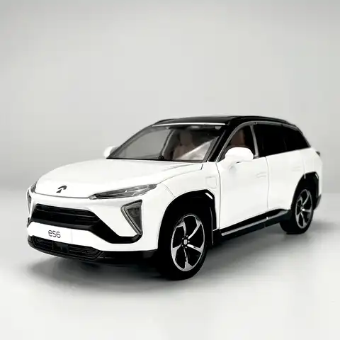 Новая модель автомобиля из сплава 1:24 NIO ES6, Литые металлические игрушечные электромобили, модель автомобиля, имитация звука и светильник, де...