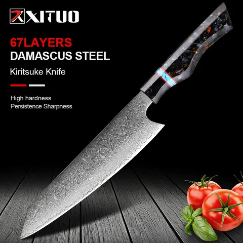 XITUO нож шеф-повара из дамасской стали Kiritsuke профессиональный 8 дюймов японский нож Kiritssuke Vg10 кухонный нож из дамасской стали