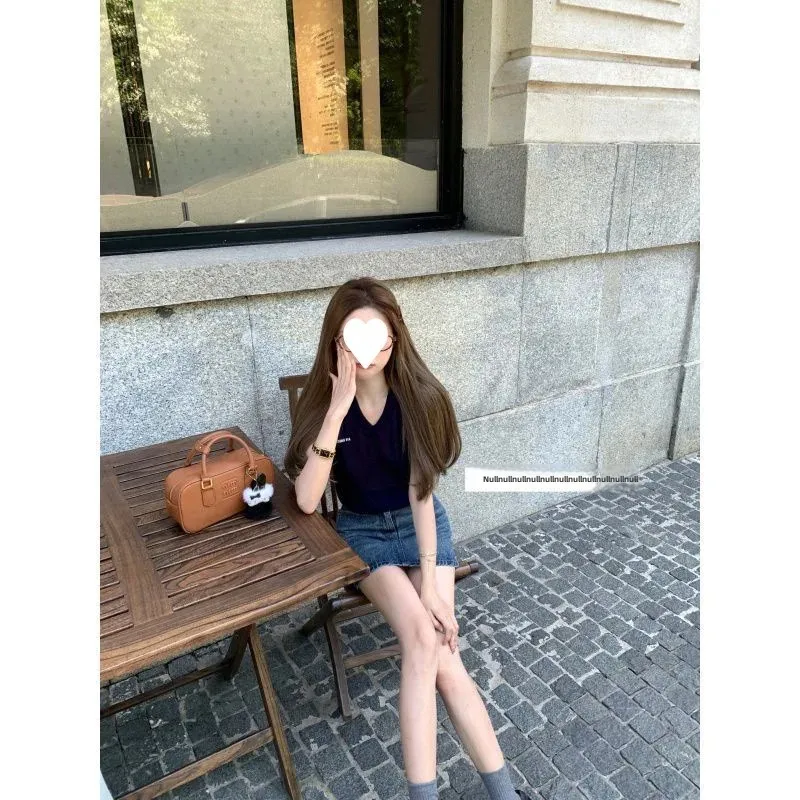 Элегантный вязаный жилет с V-образным вырезом женский модный двухцветный