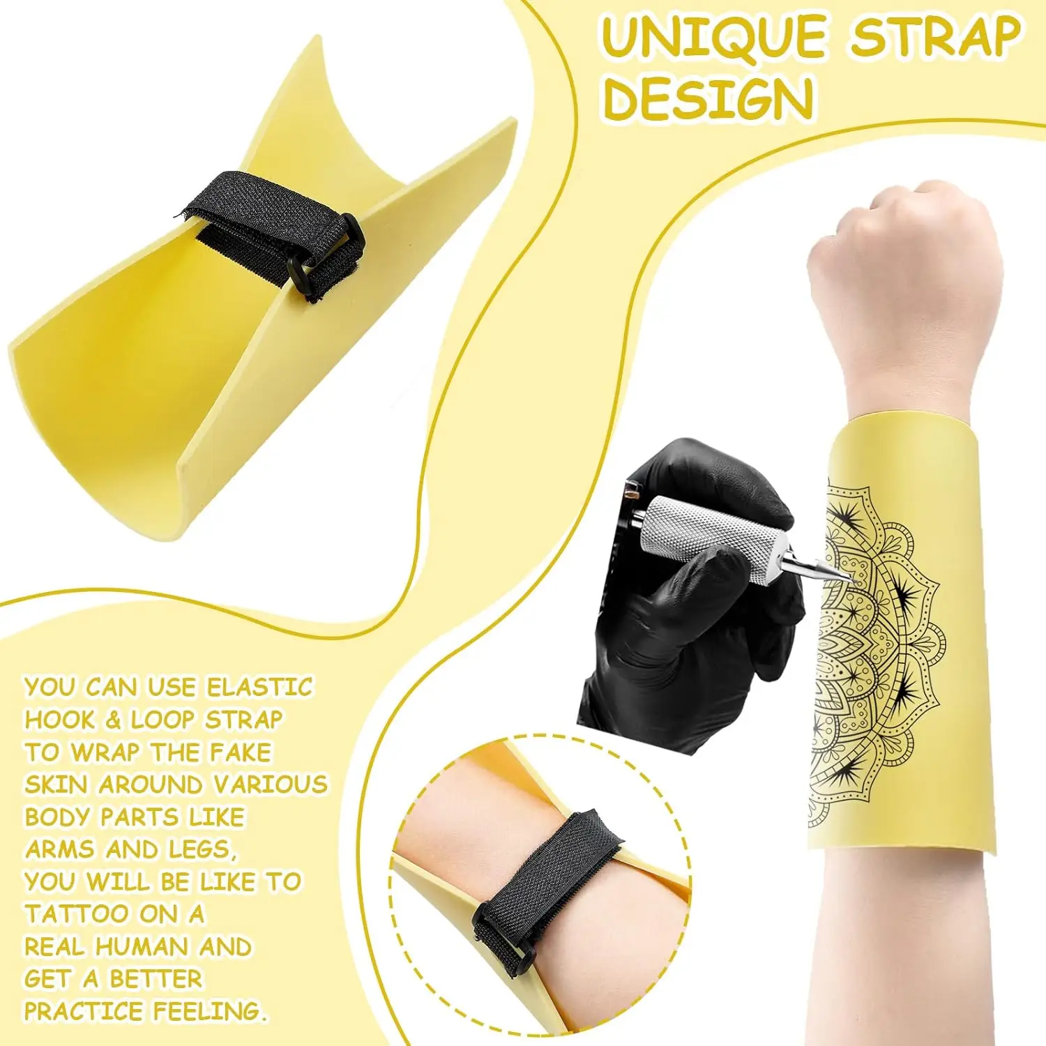 3 мм искусственная кожа для практики татуировки с лентой бандаж двусторонние