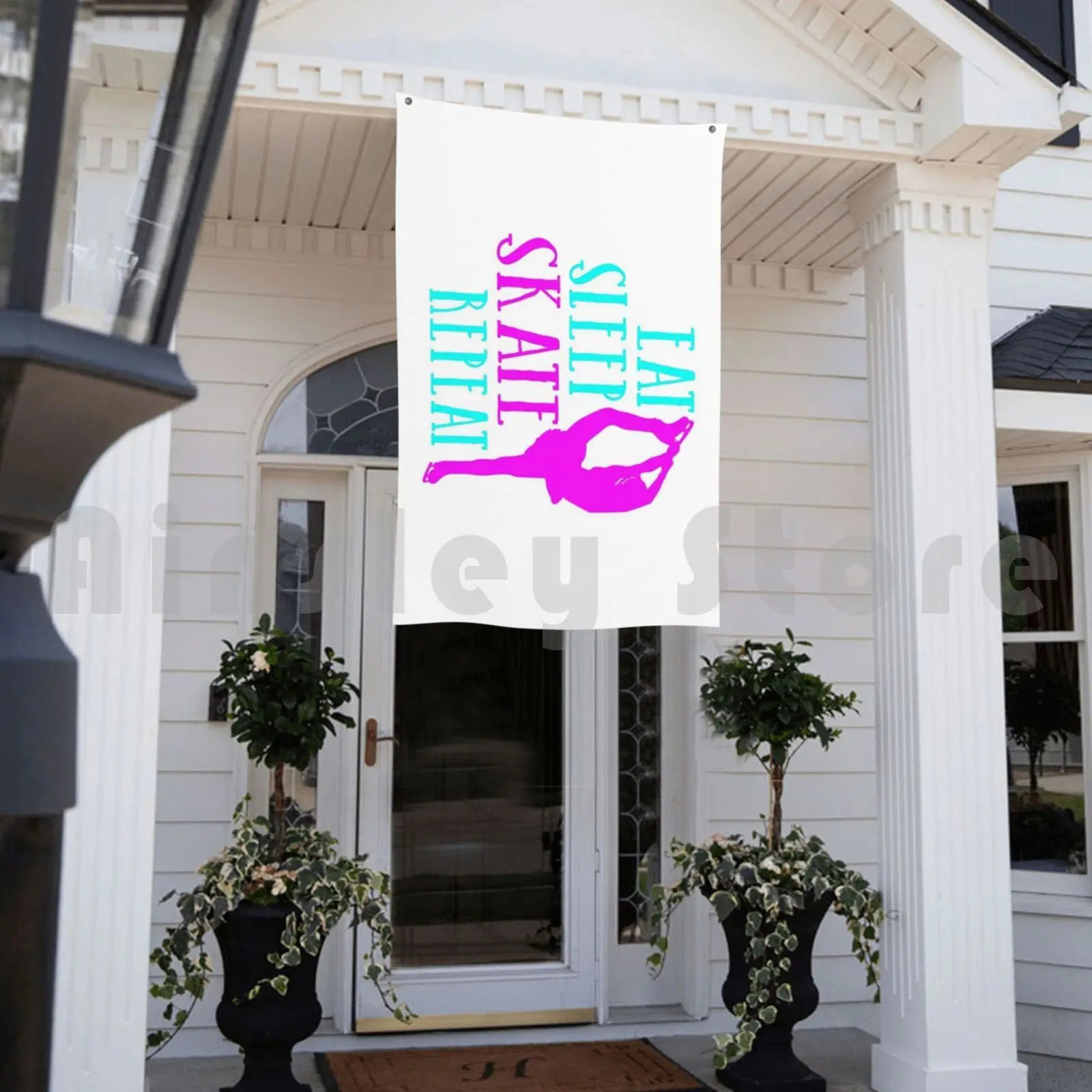 Коньки с надписью Eat Sleep забавный подарок для катания на коньках уличный декор