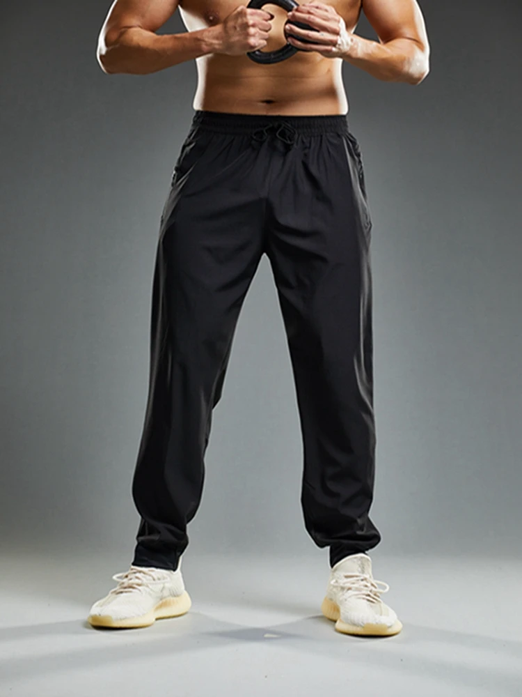 

Print Run Men Trousers Quick Dry Breathable Fitness Joggers Running Pants Zipper Pockets Casual Gym Sweatpants