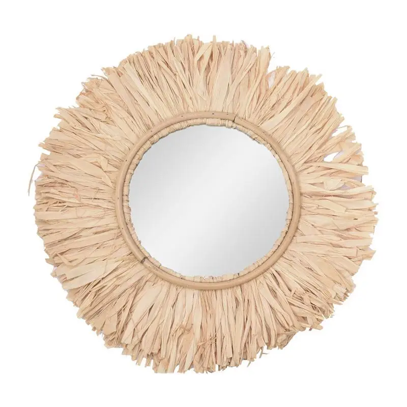 

Boho Mirrors For Wall Decor Handmade Boho Rattan Mirror Round Mounted Wall Mirror Wall Art Decor For Living Room Bedroom Dorm