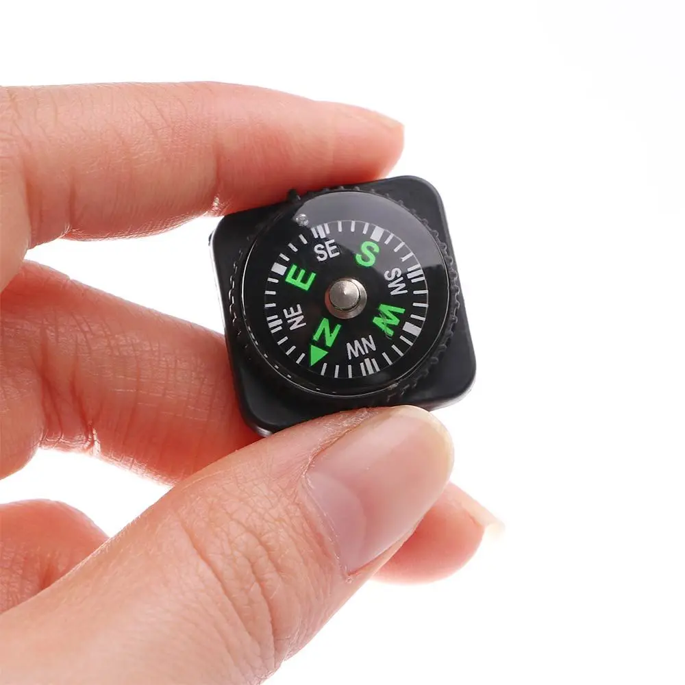 

5pcs Emergency Button Outdoor Survival Portable Handheld Mini Compass Hiking Travel Belt Buckle