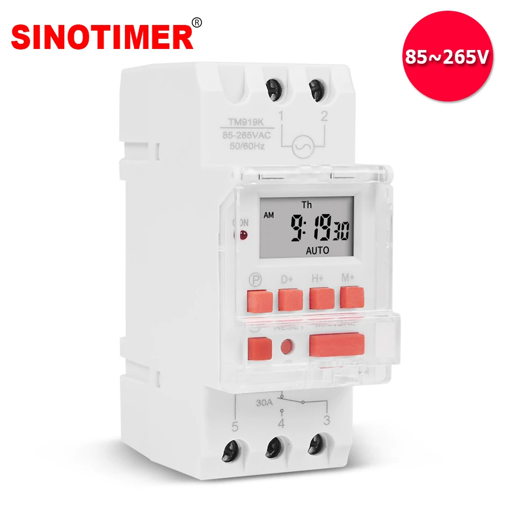 

SINOTIMER TM919B-2 Программируемый таймер 30А