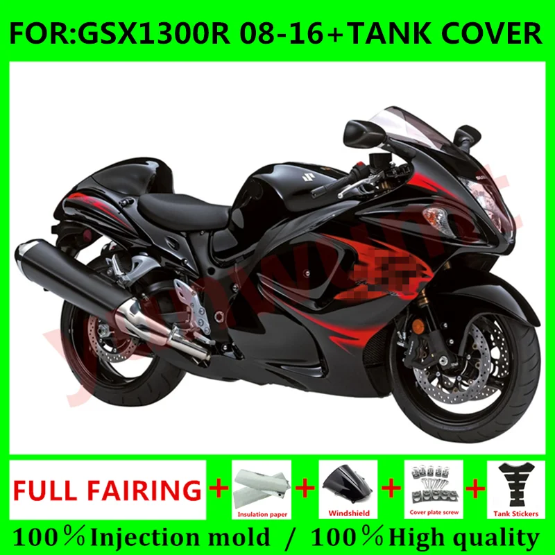 

Motorcycle Fairings + Tank Cover for Suzuki GSXR1300 08 09 10 11 12 13 HAYABUSA GSX1300R GSXR 1300 2008 2016 Fairing black red