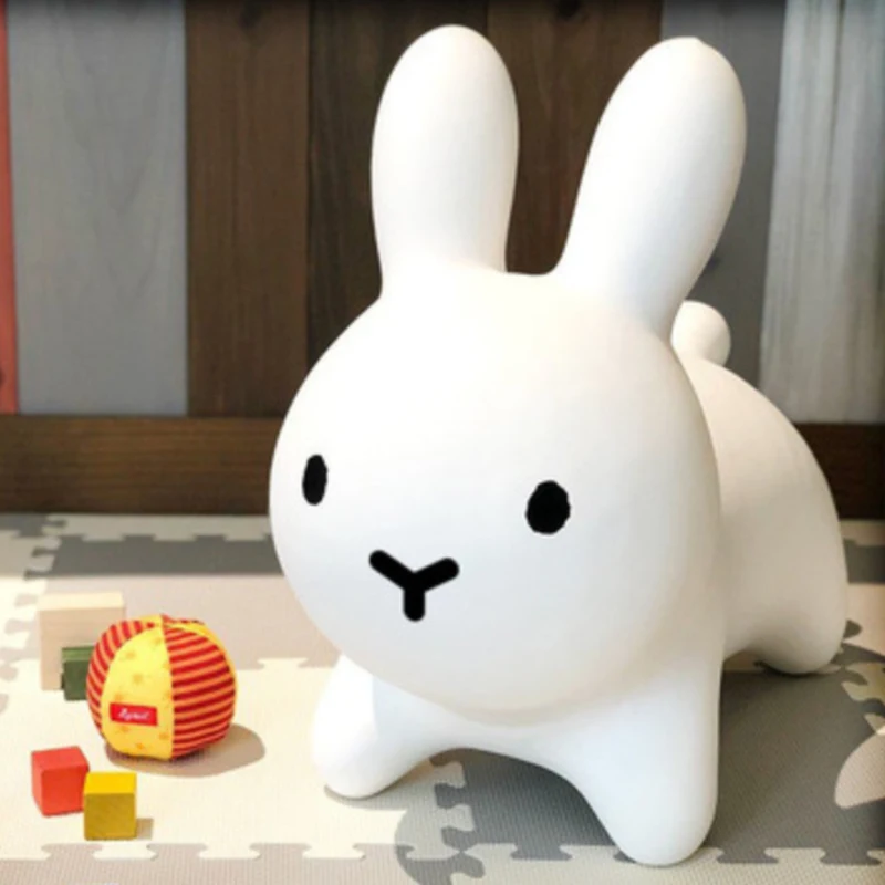 

INS Inflatable White Bunny Rabbit Bouncer Jumping Horse Toys Kids Animal Hopper Toys Ride on Child Baby Play Toys