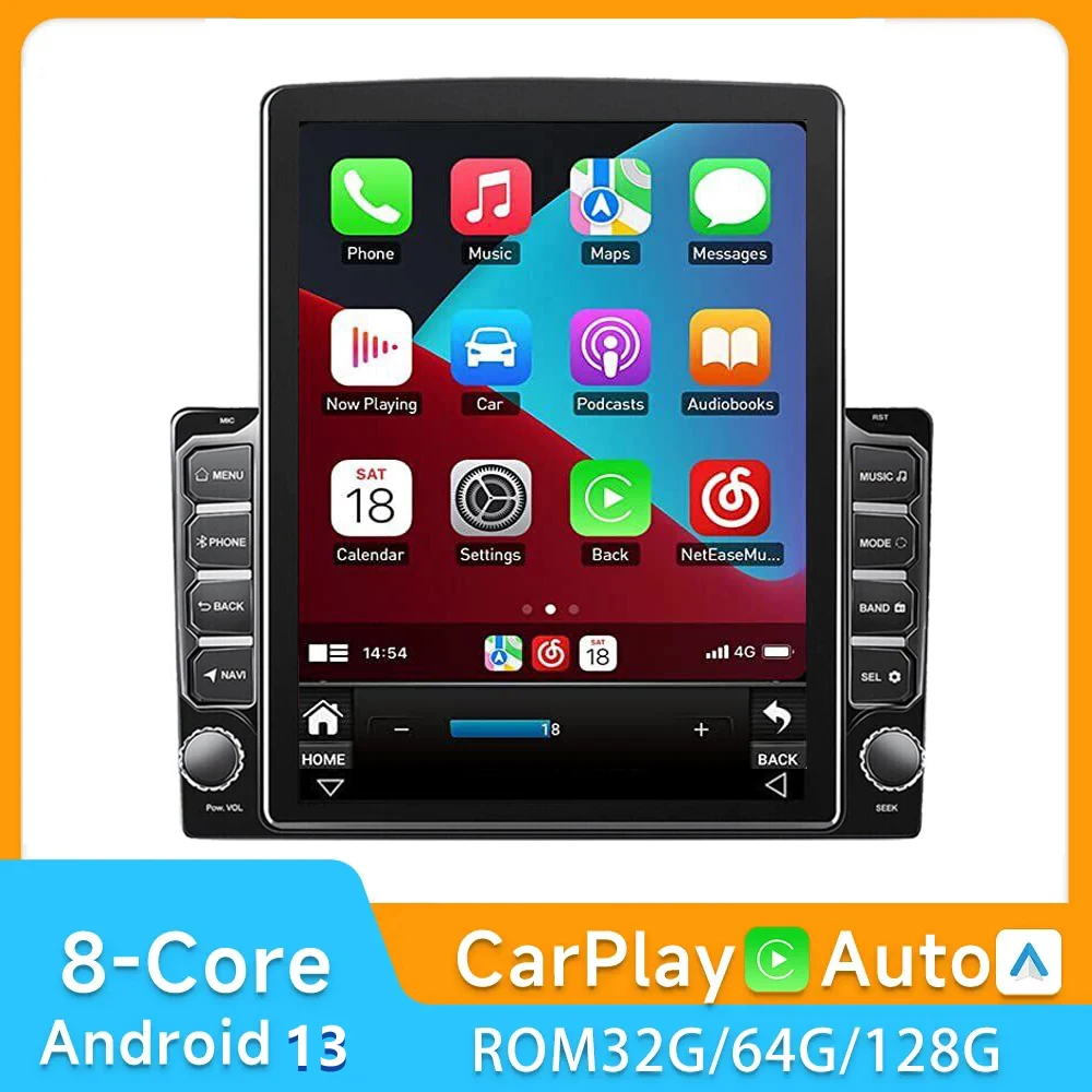 Автомагнитола 2 Din на Android 13 9 7 дюйма мультимедиа Carplay Tesla вертикальный экран для KIA