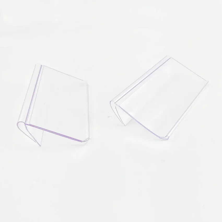 Tax Included Clear Label PVC Display Card Holder Clamp Clip Supermarket Retail Fruit Basket Price Promotion 1Pack