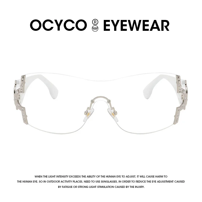 

Очки солнцезащитные женские без оправы, в стиле панк, UV400