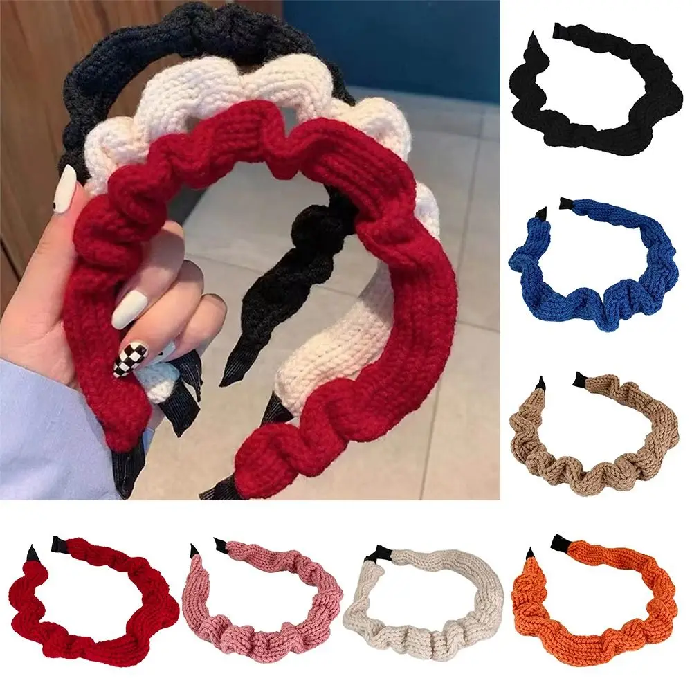 

2 шт./компл. Новая женская вязаная повязка на голову, плетеная обруч для волос с узлом, повязка для волос