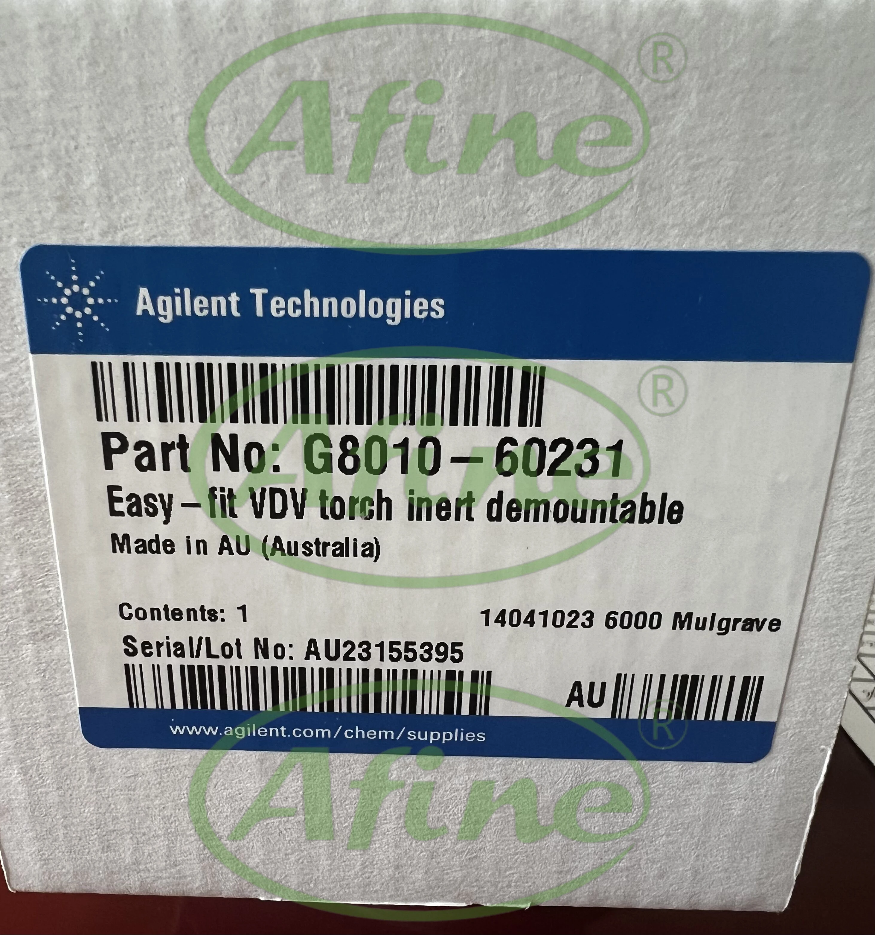 Трубка горелки AFINE Agilent 5100 DV ICP-OES G8010-60231 съемная внутренний диаметр 1 8 мм.