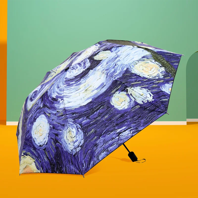 Складной парасолька Van Gogh "Масляная живопись солнце женщина на открытом воздухе"