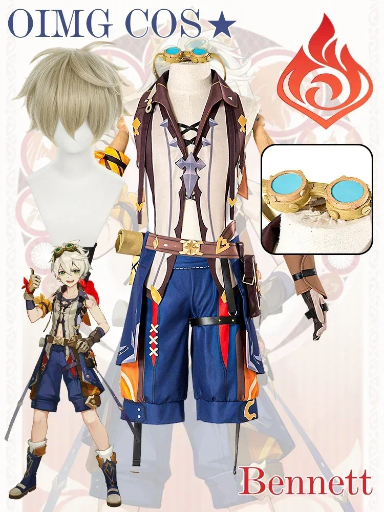 Костюм для косплея Genshin Impact benнет Униформа парик аниме Хэллоуин