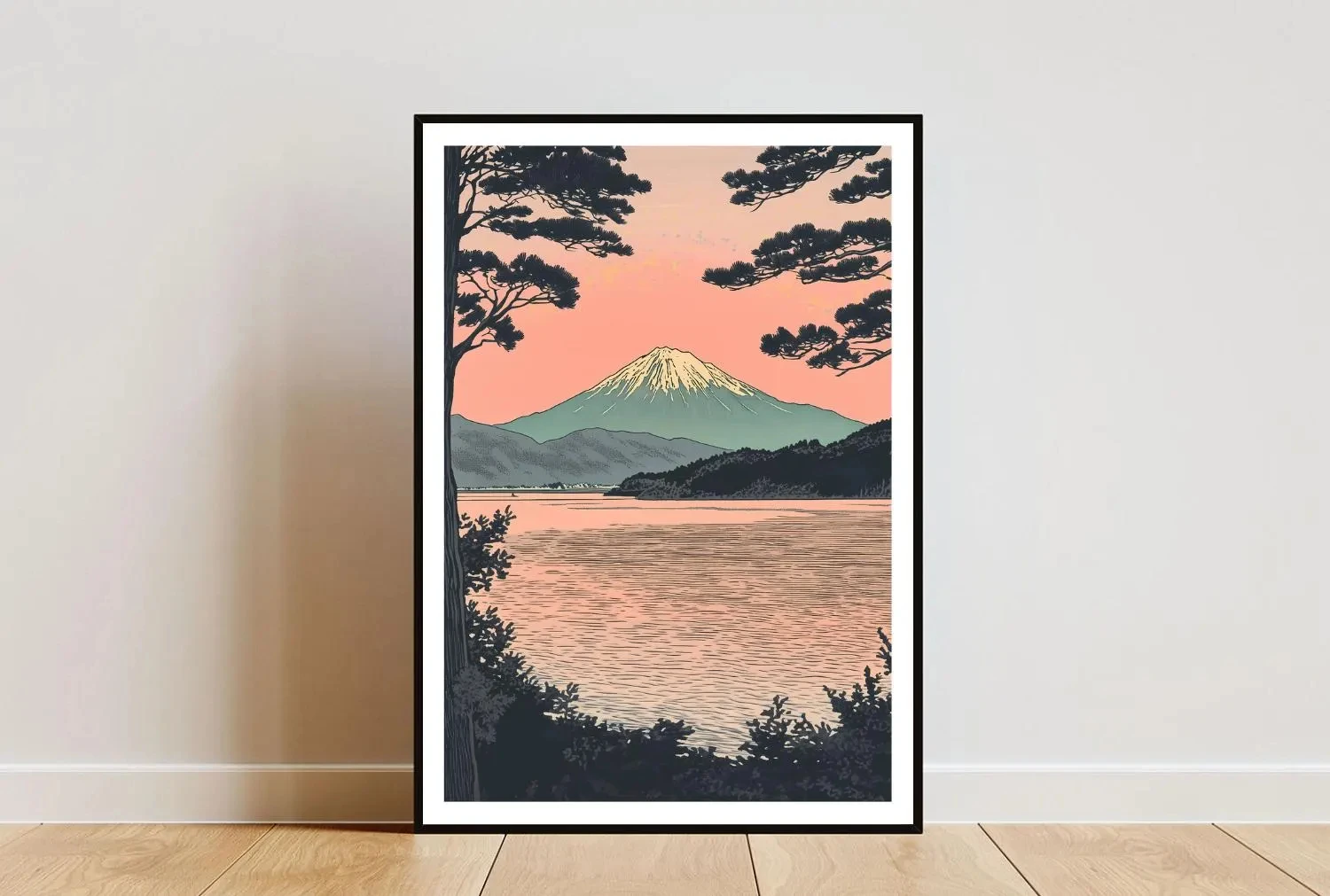 

Винтажный японский постер "Храм с цветущей сакурой", печать на холсте, YITONGKE