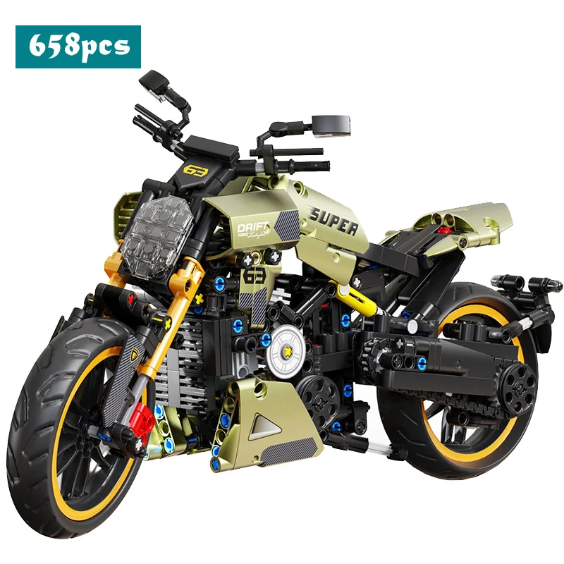 

685PCS Mechanical Technology Ducati Lamborghnis Diavel Motorcycle Building Blocks Motorbike Vehicle Bricks Toys Gifts For Kid