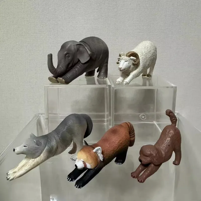 Креативные игрушки с животными Gashapon слон коза мама панда волк собака олень белый