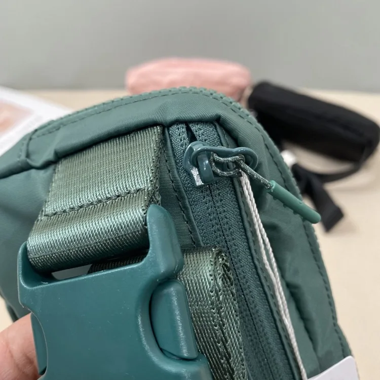 Lulu Fashion Leisure Yoga Running Bum Bags Unisex Everywhere Belt Bag 1L Fitness Waist Outdoor Sports Fanny Pack Zip Oxford