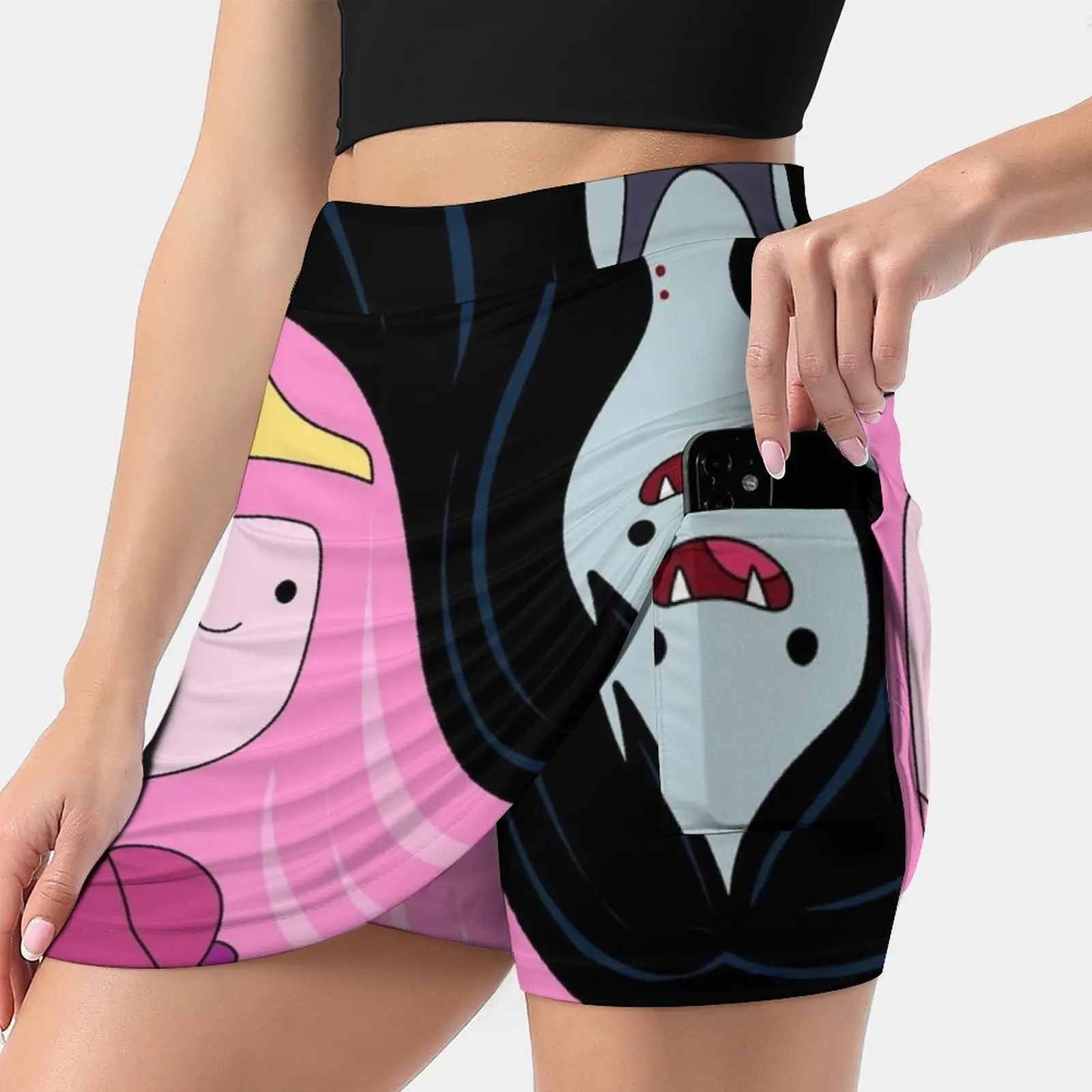 

Princess Bubblegum And Marceline Women's skirt Sport Skort Skirt With Pocket Fashion Korean Style Skirt 4Xl Skirts Princess