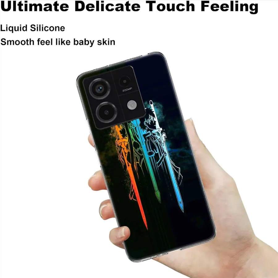 Прозрачный чехол для телефона Sword Art Online SAO Anime Xiaomi Poco F6 F5 X7 X6 Pro F3 X5 X4 NFC F4 X3 GT M5 M5S M4 M3 F2