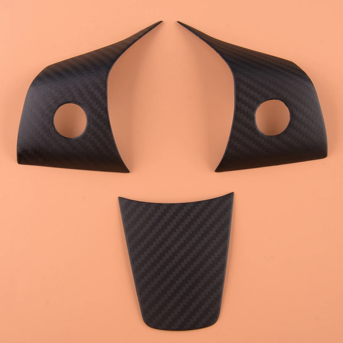 

3Pcs/Set Matte Black Car Interior Front Steering Wheel Decor Cover Trim Fit for Tesla Model 3 Model Y 2020 2021 Carbon Fiber