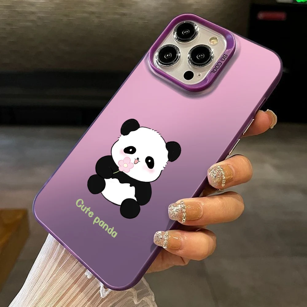 Cute Panda Case For Honor 90 200 Smart Lite Pro 90Pro Luxury Phone Cover X7C IMD Plating Protect Fundas