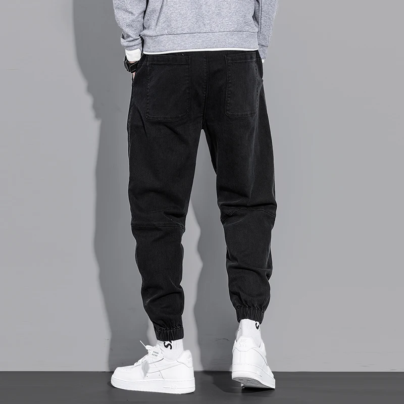 2022 Designer Fashion Men Jeans Loose Fit Spliced Casual Cargo Pants Streetwear Japanese Vintage Hip Hop Joggers Harem Trousers