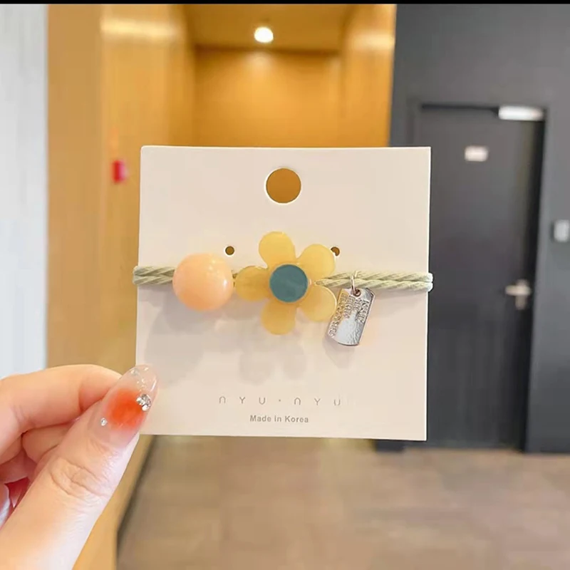 Желейная цветная Цветочная резинка для волос милый простой стиль аксессуары