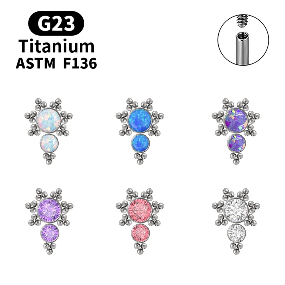 

Implantation Level Opal CZ Labret Internal Thread Implantation 16G Earrings Tragus Cartilage Ladies Body Piercing Accessories