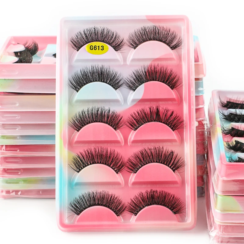 

Wholesale 2/10/50/100 Boxes 3D Faux Mink Lashes Natural False Eyelashes Dramatic Volume Lashes Eyelash Extension Makeup Cilios