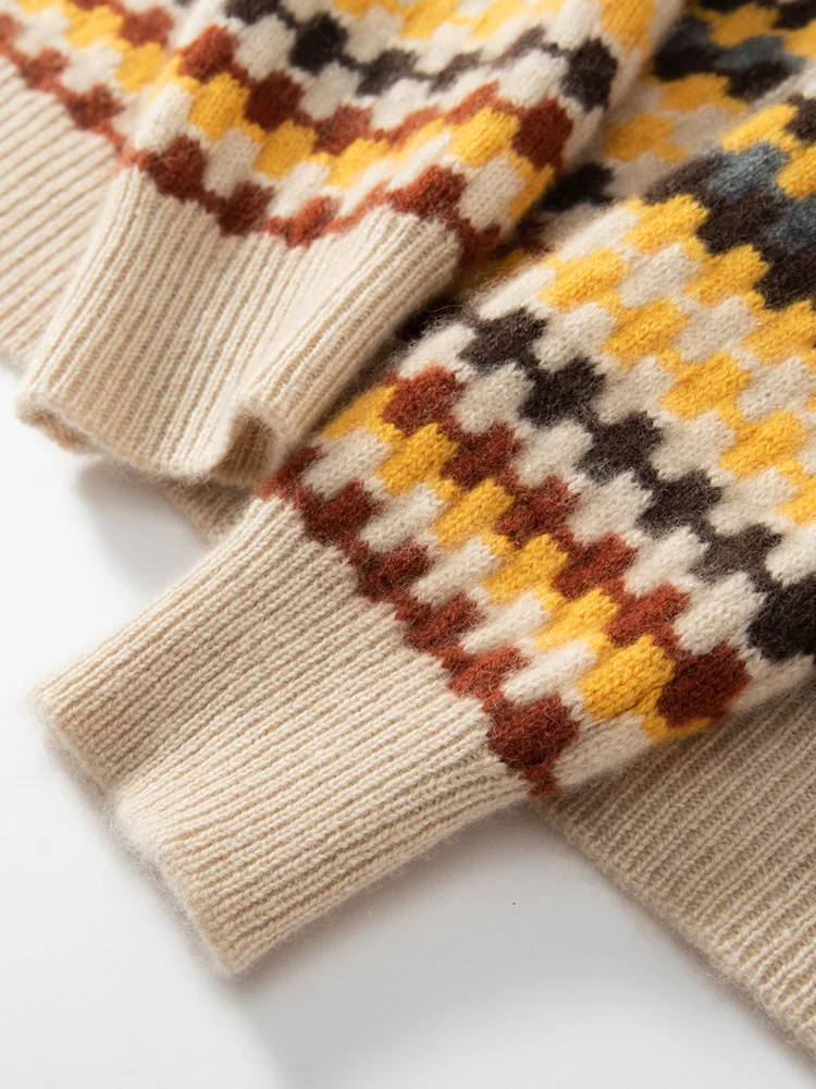 Женский кашемировый кардиган с v-образным вырезом разноцветный свитер осень-зима