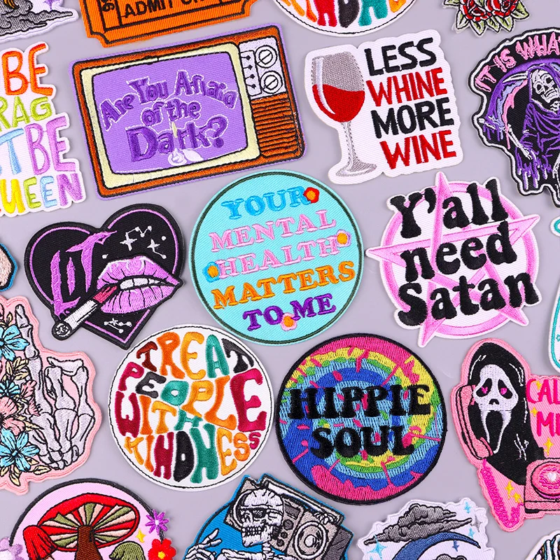 

Cartoon Patch Iron On Patches For Clothing Thermoadhesive Patches On Clothes Letters Embroidery Patch DIY Hook Loop Applique