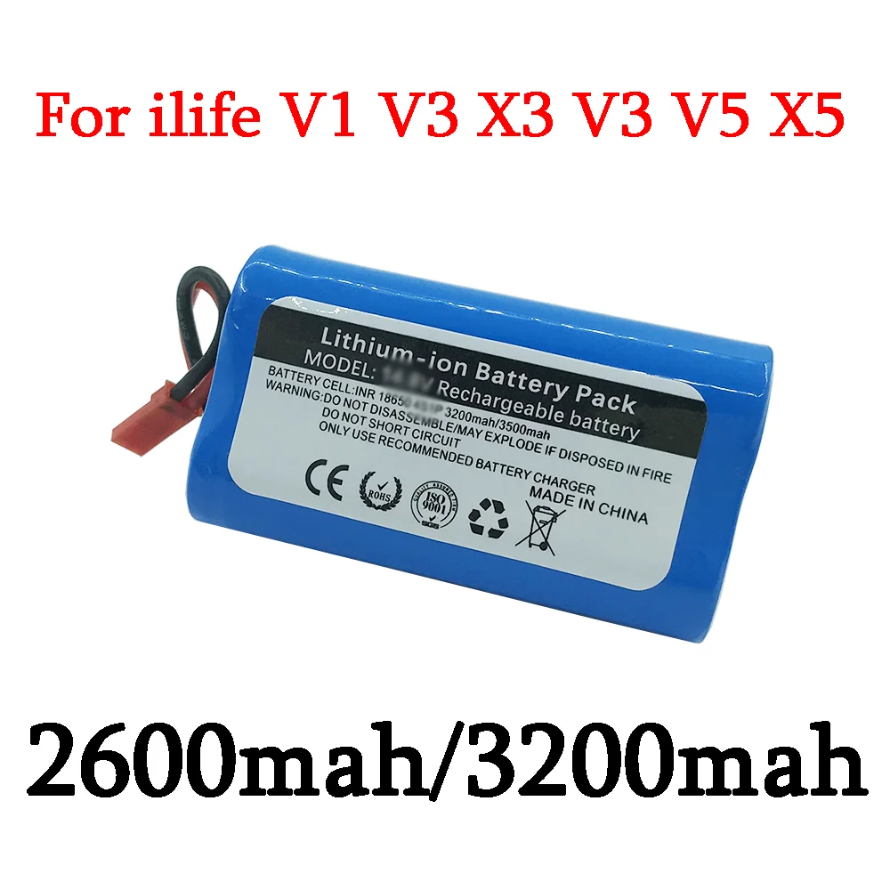 

Запасной аккумулятор для робота-пылесоса Ecovacs Ilife V1 V3 X3 V3 V5 X5 V5S CW310 CEN250, 2600/3200/3500 мАч, 11,1 В