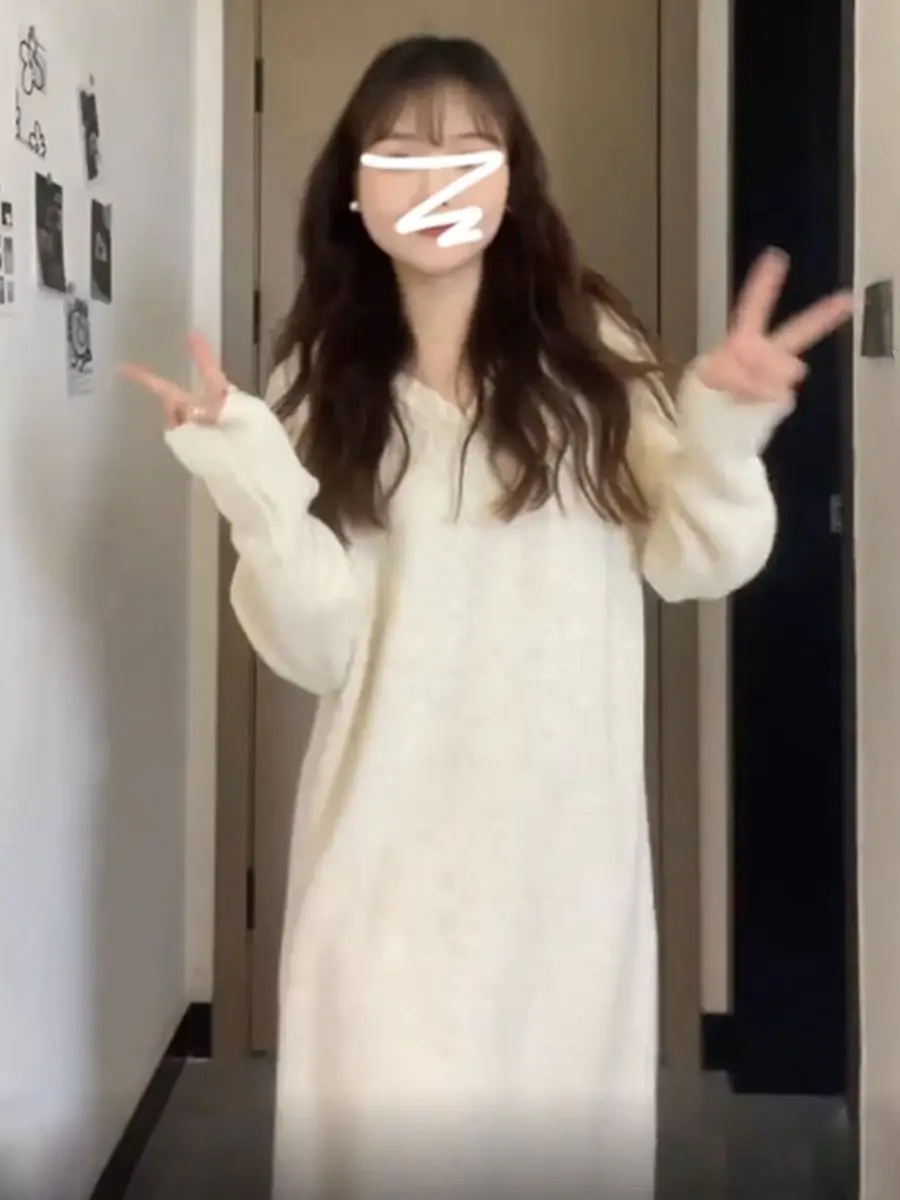 Новинка 2024 белое вязаное платье с капюшоном детская одежда длинные юбки на осень