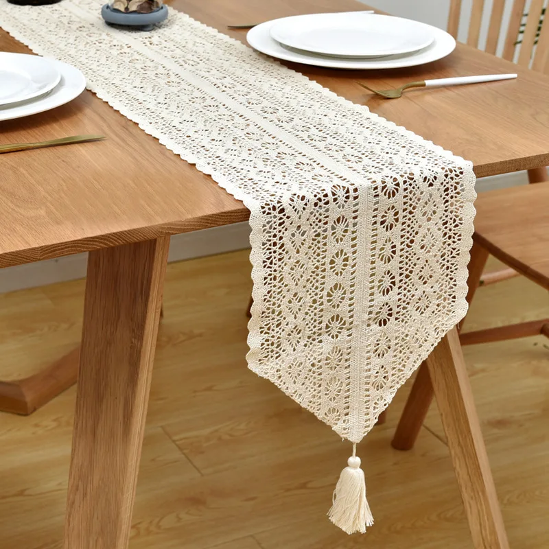 

Inyahome Vintage Farmhouse Handmade Braided Dining Table Runners for Dressers and End Table Toppers Scarf Themed Decorations
